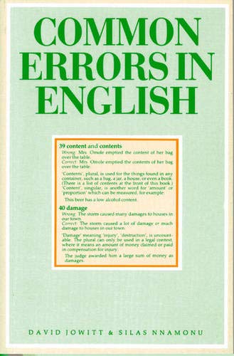 COMMON ERRORS IN ENGLISH BY DAVID JOWITTT & SILA